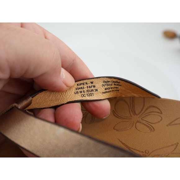 Olukai Kipe'a Slide Sandal Women Size 6 Rose Gold Metallic Thong Flip Flop - Picture 11 of 12